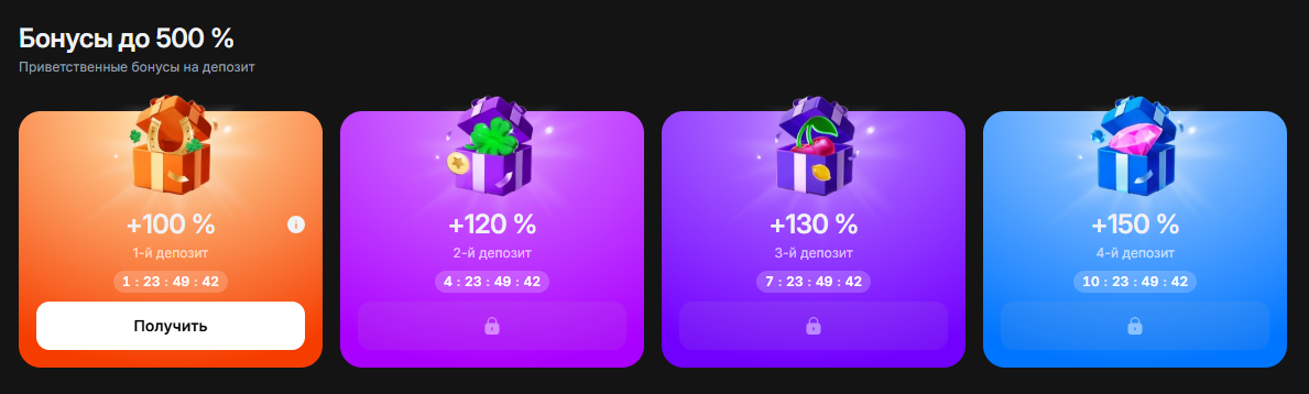 Приветственный бонус +500% от 1WIN