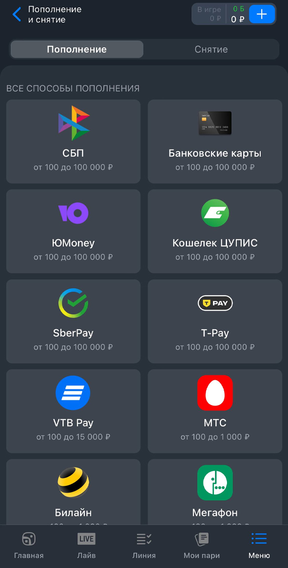 Способы пополнения в Балтбет Способы пополнения в Балтбет