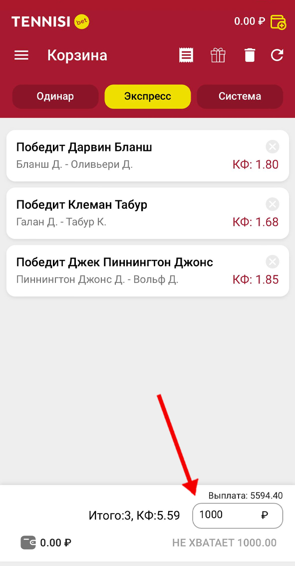 Ввод суммы